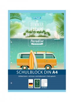 10x Schulblock / liniert / DIN A4 / gelocht / 50 Blatt je Block