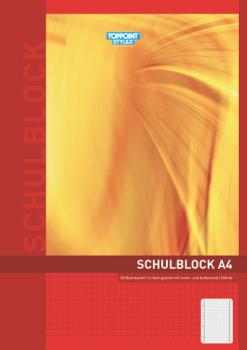 10x Schulblock kariert DIN A4 Schreibblock gelocht