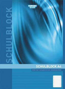 10x Schulblock liniert DIN A4 Schreibblock gelocht