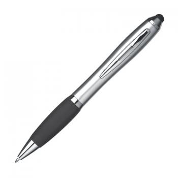 10x Touchpen Kugelschreiber / Farbe: silber-schwarz