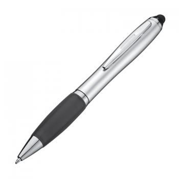 10x Touchpen Kugelschreiber / Farbe: silber-schwarz