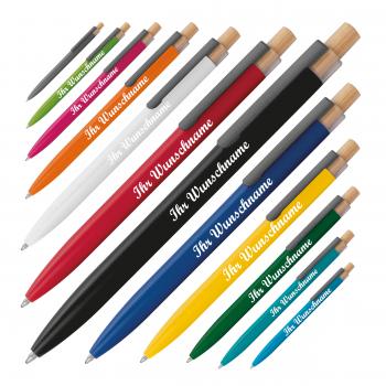12 Kugelschreiber aus recyceltem Aluminium mit Namensgravur - 12 Farben
