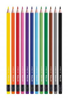 12 Pelikan Buntstifte / radierbar / mit 12 verschiedenen Farben