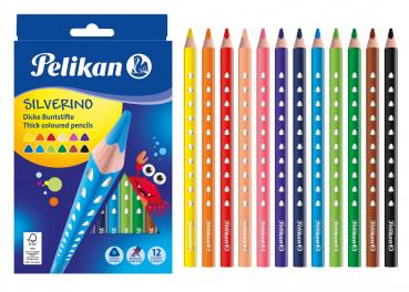 12 Pelikan Jumbo Buntstifte "SILVERINO"