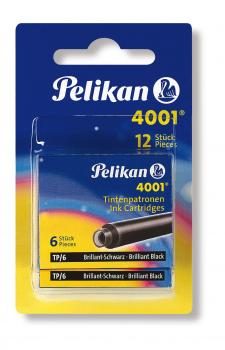 12 Pelikan Tintenpatronen 4001® / Füllerpatronen / Farbe: brilliant schwarz