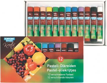 12 Stangen Pastell Ölkreide 12 Farben farbintensiv