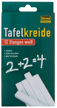 12 weiße Tafelkreiden / quadratisch