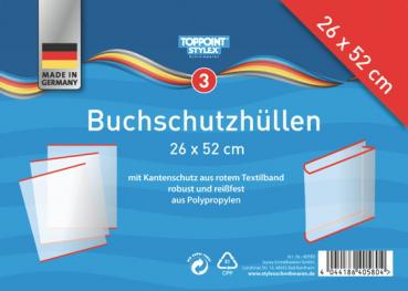 15 (5x 3) Buchumschläge Buchschutzhüllen Buchumschlag 26x52