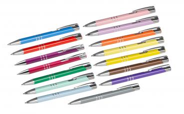15 Kugelschreiber aus Metall / 15 Farben