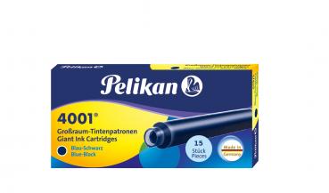 15 Pelikan Großraum Tintenpatronen 4001® / Füllerpatronen / Farbe: blau-schwarz
