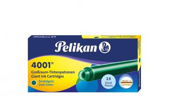 15 Pelikan Großraum Tintenpatronen 4001® / Füllerpatronen / Farbe: dunkelgrün