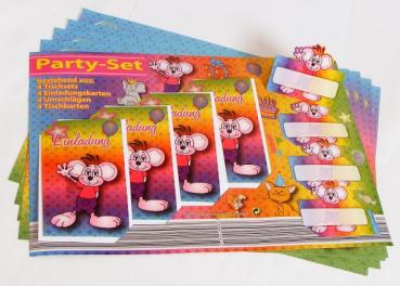 16tlg. Kinder Party Set Einladungskarten + Umschläge + Tischset