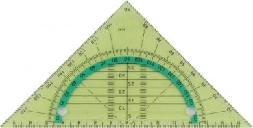 2 biegsame Geo-Dreiecke / Geometriedreieck / abheftbar / Farbe: je 1x rot + gelb