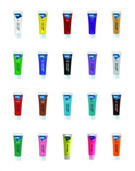 20 Flaschen Acrylfarbe Set mit 20 verschiedene Farben mit je 75ml