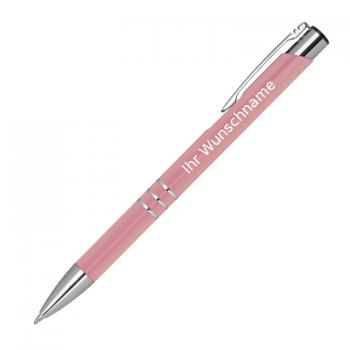 20 Kugelschreiber aus Metall mit Gravur / Farbe: rose'