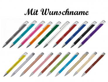 20 Kugelschreiber aus Metall mit Namensgravur - 20 verschiedene Farben