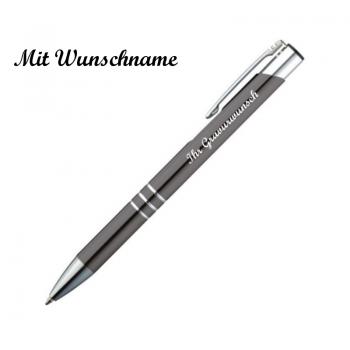 20 Kugelschreiber aus Metall mit Namensgravur - Farbe: anthrazit