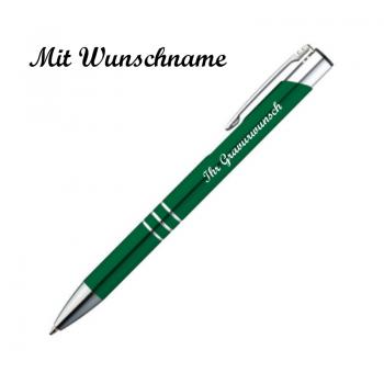 20 Kugelschreiber aus Metall mit Namensgravur - Farbe: grün
