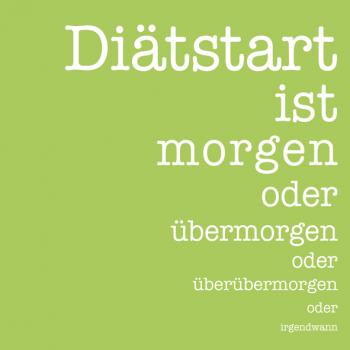 20 Servietten "Diätstart" / Größe: 33x33cm