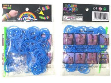200 Loom Gummibänder + 10 Verbindungsstücke / Farbe: blau