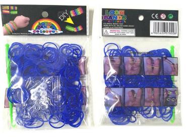 200 Loom Gummibänder + 10 Verbindungsstücke / Farbe: dunkelblau