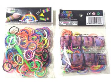 200 Loom Gummibänder + 10 Verbindungsstücke / verschiedene Farben