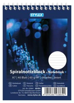 20x Spiral-Notizblock / Schreibblock / DIN A7 / liniert