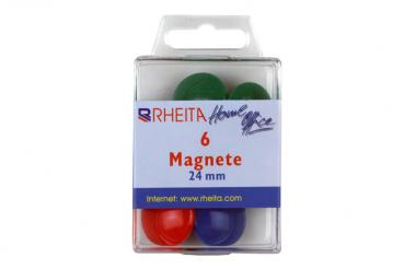 24 (4x 6) farbige Magnete / Durchmesser: 24mm