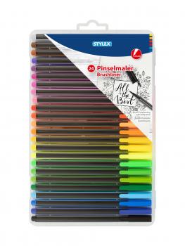24 Pinselmaler / Pinselstifte / Pinselmarker / Fineliner