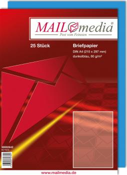 25 Blatt Briefpapier / DIN A4 / Kopierpapier / Druckerpapier / Farbe: dunkelblau