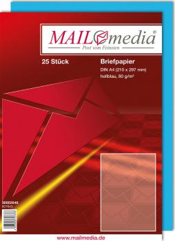 25 Blatt Briefpapier / DIN A4 / Kopierpapier / Druckerpapier / Farbe: hellblau