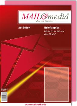 25 Blatt Briefpapier / DIN A4 / Kopierpapier / Druckerpapier / Farbe: pink