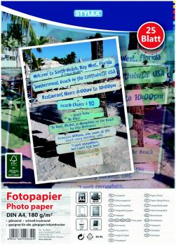 25 Blatt Fotopapier / A4 / glänzend / 180g/m²