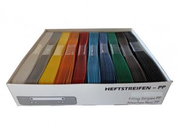 25 Heftstreifen PP / Farbe: grau