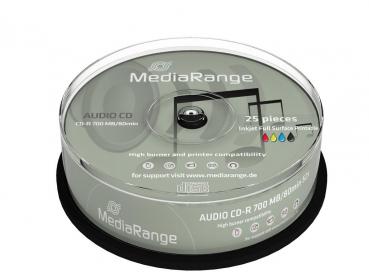25 MediaRange Rohlinge Audio CD-R 80min printable