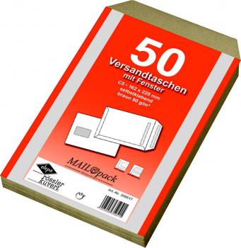 250 (5x 50Stk) Versandtaschen C5 Briefumschläge Fenster