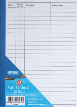 25x Fahrtenbuch / DIN A5 / 40 Blatt