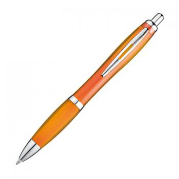 25x Kugelschreiber / transparent mit Metallclip / Farbe: transparent orange