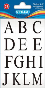 28 Buchstaben-Sticker / Etiketten / Alphabet A-Z / 2 Blatt
