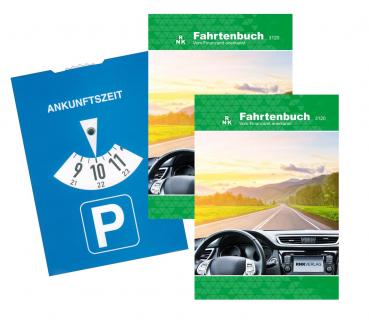 2x Fahrtenbuch / A5 / 40 Blatt + Parkscheibe