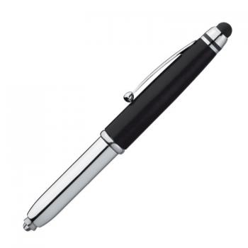 2x Touchpen Kugelschreiber mit LED Licht & Touchscreenstift / 1x rot + schwarz