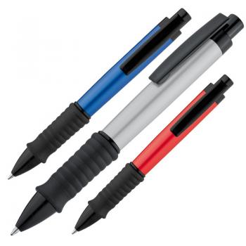 3 Kugelschreiber aus Aluminium / Farbe: je 1x metallic grau, blau, rot