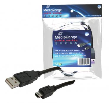 3 MediaRange USB Kabel USB zu mini USB 1,5m