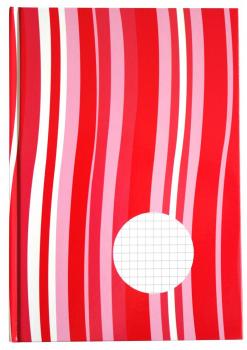 3 Motiv-Kladden DIN A5 Notizbuch 96 Blatt kariert / 70g/m² / Farbe: rot-weiß