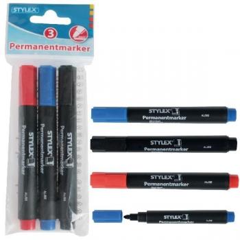 3 Permanentmarker / Farbe: je 1x blau, rot und schwarz