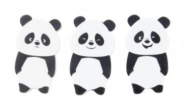 3 Radiergummis / Radierer / "Panda"