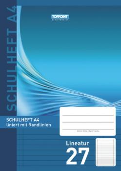 3 Schulhefte DIN A4 Lineatur 27 liniert mit Rand