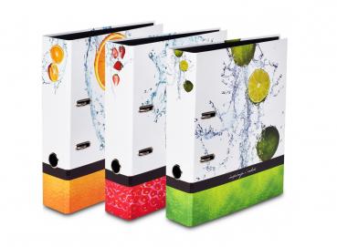 3 verschiedene Motivordner "Livepac Fruits"  / DIN A4 / 75mm breit