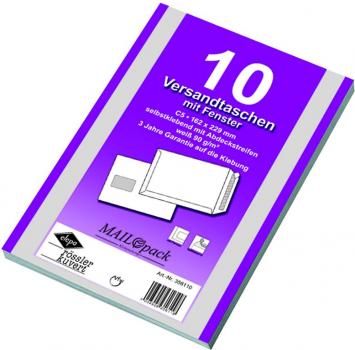 30 (3x 10) Versandtaschen C5 weiß Haftklebend mit Fenster