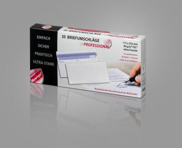 35 Briefumschläge / Din lang+ (112 x 225mm) / mit Sicherheitsschlitze / 90g/m²